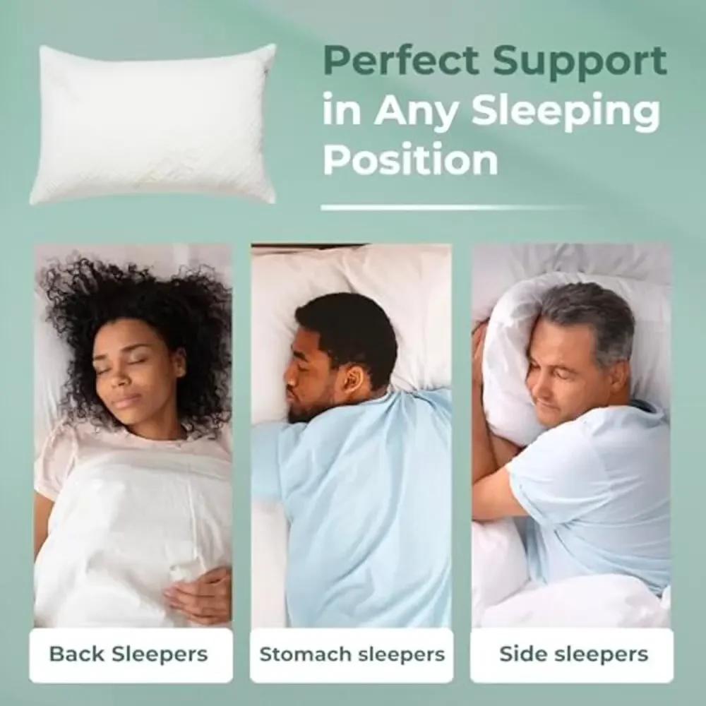NWT Snuggle-Pedic Memory Foam Pillow - Queen, Side/Stomach/Back Sleepers white